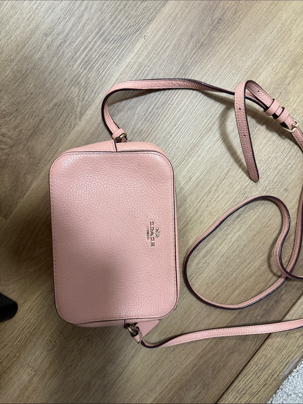 Coach Pebbled Leather Crossbody Bag in Blush Pink